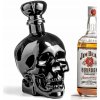 014710 MM Sklenená fľaša na alkohol - Čierna lebka 750 ml