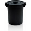 Plastová kónická nádoba s vekom , 50 l čierna
