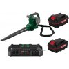 Parkside® Aku vysávač/fúkač lístia 40 V Plsa 40-Li D3 + Akumulátor 20 V 4 Ah, 2 kusy + Dvojitá nabíjačka na akumulátor 20 V 4,5 A (800011566)