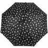 Dámsky mini skladací dáždnik kvety - čierna