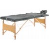Petromila vida x L Masážny stôl 3 zóny drevený rám antracitový 186 x 68 cm