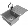 MEXEN/S MEXEN/S - Bruno granitový drez 1-miska s odkvapkávačom vrátane batérie Carla, šedá 6513-71-670700-70
