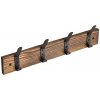 KNK, Drevený vešiak na stenu - palisandrové drevo (50x8 cm) so 4 čiernymi vešiačikmi, IK-2909022