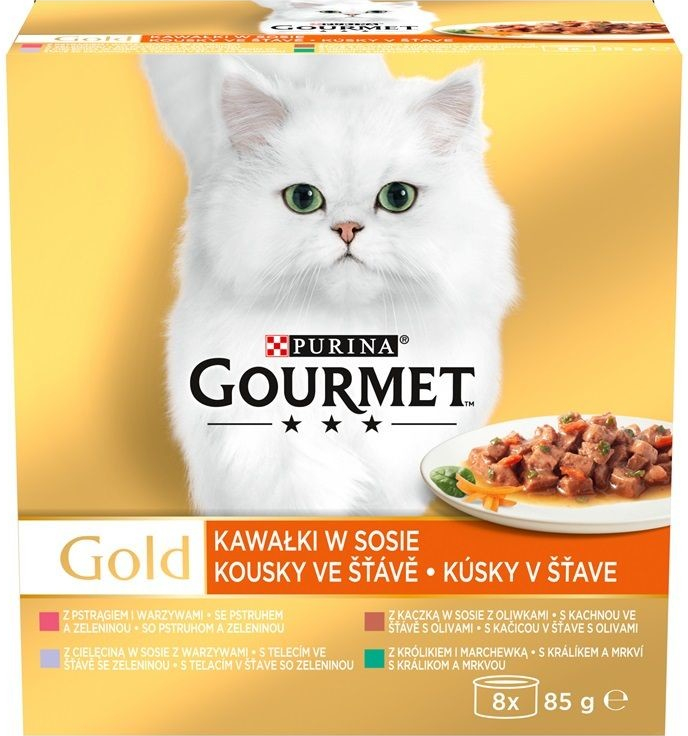 Gourmet GOLD mix kúsky v šťave 8 x 85 g