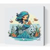 Vymalujsisam.sk Maľovanie podľa čísiel - Morská víla Veľkosť: 30x30cm, Rám: Na plastovej doske
