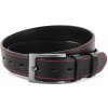 Čierny kožený opasok s červeným štepom 32 mm - 95