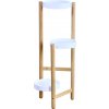 KESPER Stojan na kvety 3 police, bambus, plast, biely 70x28x34cm