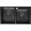 Mexen Xorin, 2-komorový nerezový drez 780 x 450 mm, čierna, 6441782000-70