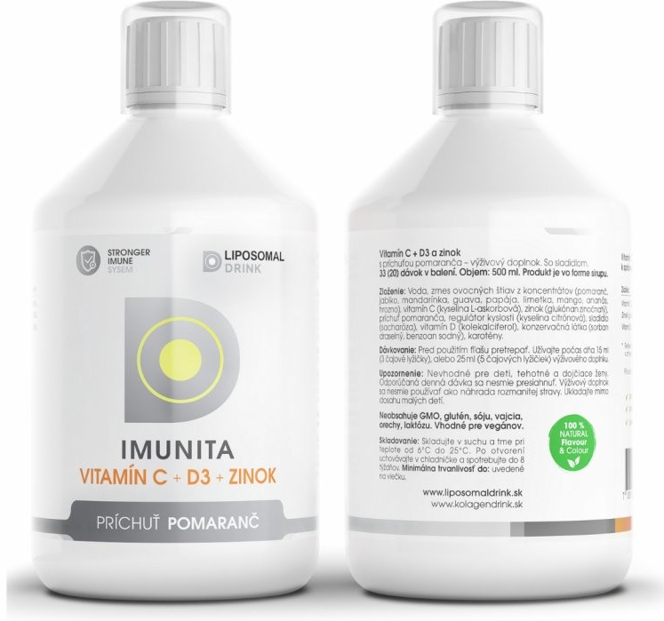 LiposomalDrink IMUNITA Vitamín C + D3 + zinok 500 ml od 16,99 € - Heureka.sk