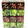 Dice4friends Sada kostek/counterů Red/Green žíhané D6 +/-