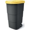 Popelnice Prosperplast Wheeler 90 l antracit se žlutým víkem