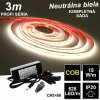 LEDprodukt 3m PROFI COB 15W/m 528LED/m IP20 24V neutrálna b. - KOMPLETNÁ SADA
