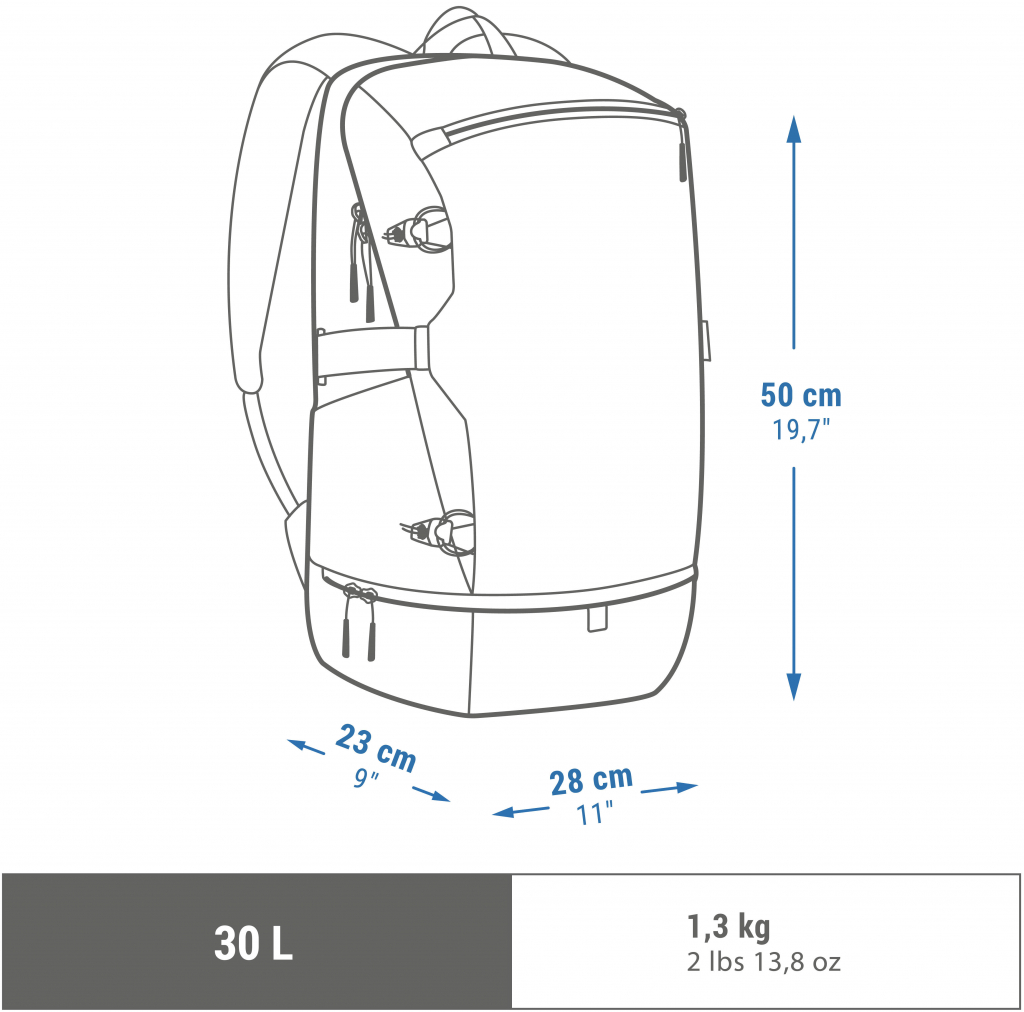 Quechua NH Arpenaz 500 30l šedá