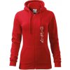 Hory bicykel úsmev - Mikina dámska trendy zipper s kapucňou - XS ( Červená )