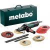 Metabo 613080500 - WEVF 10-125 Quick Inox Set - Uhlová brúska s plochou hlavou, Nosná skrinka z oceľového plechu