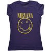 Nirvana tričko Yellow Smiley Fialová XS