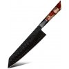 IZMAEL Damaškový kuchynský nôž Enjin Kiritsuke/Červená/Hnedá 22.2 cm