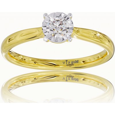 VIPgold Zásnubný prsteň s briliantmi v žltom zlate R328 63798z