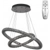 NEDES J6353/CH Závesné krištálové LED svietidlo 115W, 3000K-6500K, 7600lm, IP20, DO, stmievanie, chróm