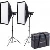 Nanlite FS-300B Bi-Colour Profesionální Studiová Sada 2ks Výkonných LED Světel se Stativy a Softboxy