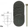 Proxxon 28808 Řezací kotoučky 22 mm. S tkaninovou vazbou a trn - 10 ks