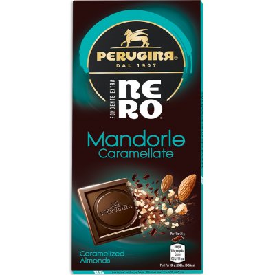 Perugina horká čokoláda s karamelizovanými mandľami 85g