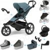 Set 10v1 Thule Urban Glide 3 Mid Blue s magnetickou sponou + madlo + vanička Dark Slate + pláštenky a moskytiéry Thule + Autosedačka Thule Maple Black s ISOFIX základňou Thule Alfi a adaptéry