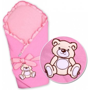Baby Nellys Zavinovačka s výztuž Medvídek TEDDY jersey ružová