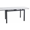 Signal Jedálenský stôl rozkladací GD-017 WHITE čierny mat/biely efekt mramoru drevo 110-170 cm x 75 cm x 74 cm