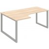 Hobis Pracovný stôl UNI O, ergo, pravý, 180x75,5x120 cm, agát/sivá