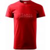 Šachové figúrky v rade - obrys - Klasické pánske tričko vyššej gramáže - 3XL ( Červená )