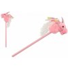 Kôň jednorožec na tyči plyš 80cm na batérie so zvukom Teddies ružový v sáčku