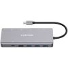 CANYON replikátor portů DS-12 13v1, 1xUSB-C PD 100W, 2xHDMI (4K), VGA, 4xUSB-A, RJ45 Gb, 3.5mm jack, SD/micro SD čtečka