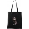 Britská mačka čierna fotka - Taška bavlnená - 42 x 38 cm ( Čierna )