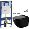 GEBERIT Duofix bez tlačidla + WC MEXEN LENA ČERNÁ Rimless + SEDADLO 111.300.00.5 ME01