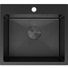 Mexen Solix, 1-komorový nerezový drez 500 x 450 mm, čierna, vzor voština, 6402501000-70HC