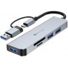Sturdo externý 5v1 HUB, Type-C+USB konektor, sivý