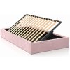 Čalúnená posteľ pre mládež s úložným priestorom 120x200 s roštom, Ružový Velvet Kids Line Box