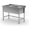 Hendi 813485 Stôl s dvojkomorovým bazénom - výška komory 300 mm, rozmery 1200x600x850 mm