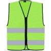 Korntex Cologne Unisex bezpečnostná vesta na zips KX217 Lime Green