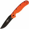 ONTARIO RAT 1 Black Plain Blade, Orange G10 Handles ON8846OR