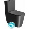 GSI KUBE X WC kombi, Swirlflush, spodný/zadný odpad, Čierna dual-mat SPH 941926K