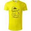 Futbalová lopta kopačka jedným ťahom - Tričko z organickej bavlny - 3XL ( Citrónová )