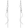 Šperky eshop - Visiace náušnice, striebro 925 - rovná palička a špirála s guličkami, háčiky SP05.05