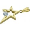 Doria Prívesok zlatý z ocele hviezda s kryštálikom F047