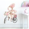 Impresi Samolepka do detskej izby Zajačikovia na bicykli - 60x30 cm