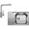 Blanco - Set drezu Dinas XL 6 S Compact a batérie Mila, nerezová/chróm SET 05-B 25 MILA