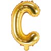 PartyDeco Fóliový balón Mini Písmeno C 35cm zlatý