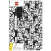 LEGO Stationery Zápisník A5 s čiernym perom – Minifigure Brick 4895028523794