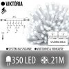 Viktória led svetelná záclona vonkajšia flash - 350led - 21m studená biela / flash prebliknutie studená biela - biely kábel